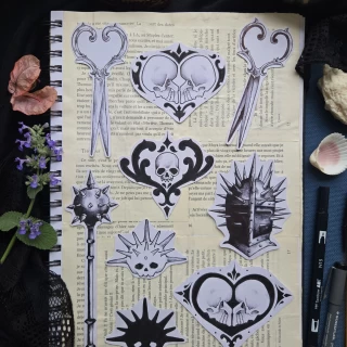 Helena apprentie planche flash - The Black Hat Tattoo