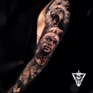 Stifler guest artiste tatouage réaliste noir et gris - The Black Hat Tattoo