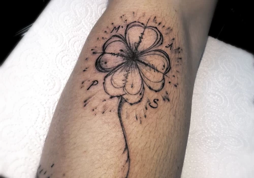 lucky Clover Tattoo on arm - sketch irish symbol - The Black Hat Tattoo Dublin 2017  - The Black Hat Tattoo