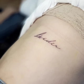 The Black Hat Tattoo Dublin - Sergy Black Hat 2019 - script tattoo fine line artist portfolio - The Black Hat Tattoo