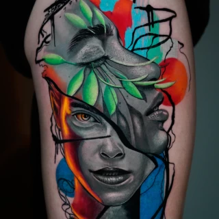 Dian guest tatouage réaliste couleur - The Black Hat Tattoo