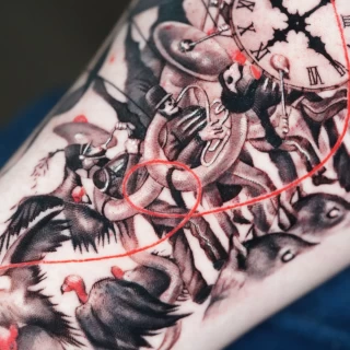 Nicolás - artiste résident - Black Hat Dublin - réalisme - The Black Hat Tattoo
