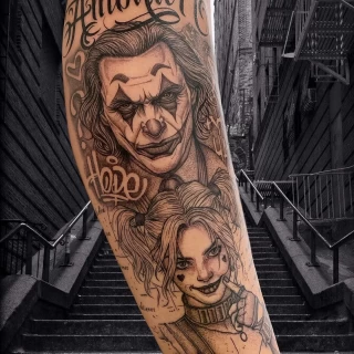 Borja - guest artist -micro realism - black and grey - joker tattoo - presentation post - the black hat tattoo Dublin- 2025 - The Black Hat Tattoo