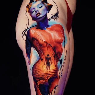 Dian guest tatouage réaliste couleur - The Black Hat Tattoo