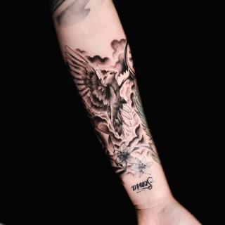 Tatouage Oiseau - Black Hat Tattoo Nice - Realisme- tatouage Nice - The Black Hat Tattoo