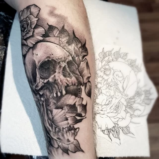 Sergy Black Hat - Skull Tattoo - Blackwork - artist portfolio 2018 - 1 - The Black Hat Tattoo