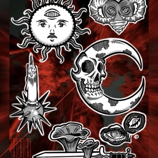 Laurent apprenti planche flash - The Black Hat Tattoo