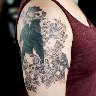 Tatouage Oiseau - Black Hat Tattoo Nice - Composition oiseaux- tatouage Nice - The Black Hat Tattoo