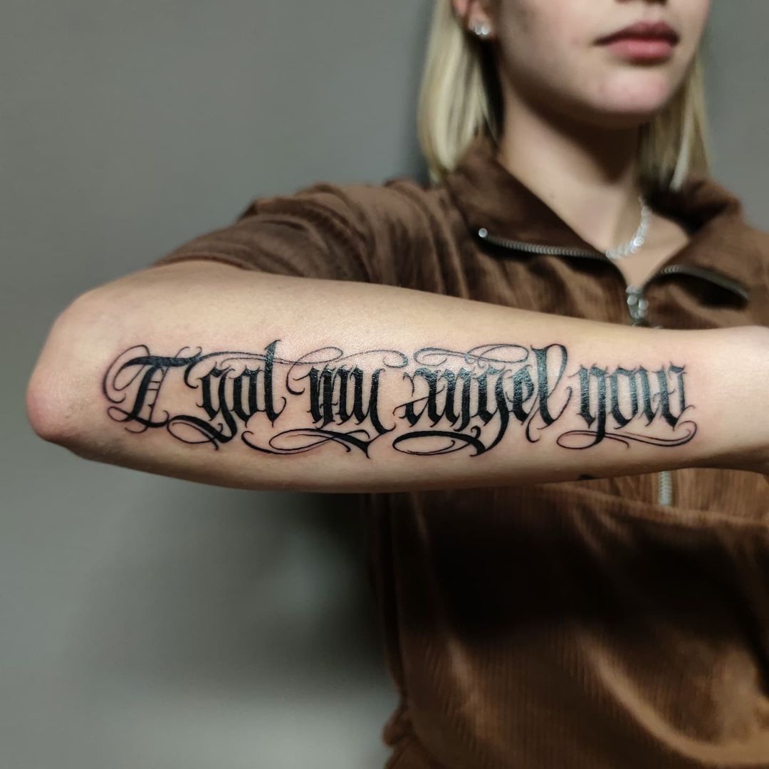I GOT MY ANGEL NOW - The Black Hat Tattoo