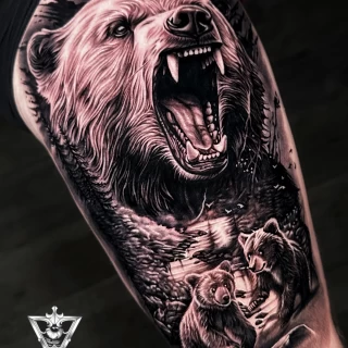 Stifler guest artiste tatouage réaliste noir et gris - The Black Hat Tattoo