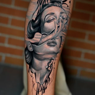 Dian guest tatouage réaliste couleur - The Black Hat Tattoo