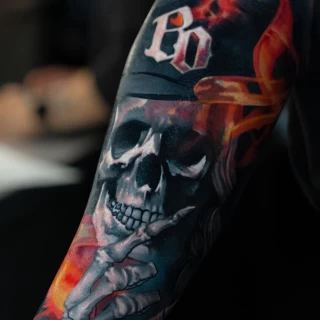 Srdjan Guest Artist realism - The Black Hat Tattoo