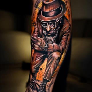 Dian guest tatouage réaliste couleur - The Black Hat Tattoo